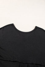 Cargar imagen en el visor de la galería, Black V Neck Hidden Pocket Splits Maxi T-shirt Dress