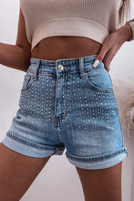 Cargar imagen en el visor de la galería, Ashleigh Blue Rhinestone Embellished Denim Shorts