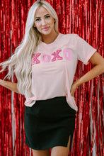 Cargar imagen en el visor de la galería, Pink Valentines Shiny XOXO Graphic T-shirt