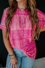 Cargar imagen en el visor de la galería, Rose Howdy Cowboy Letter Printed Western Fashion Tee