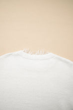 Load image into Gallery viewer, Beige Lace Sleeve Patchwork Faux Two-piece Fuzzy Sweater