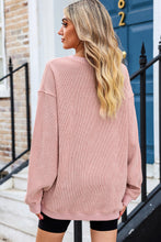 Load image into Gallery viewer, Pink Easter Rabbit Patched Pattern Corded Crewneck Sweatshirt