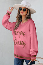 Load image into Gallery viewer, Peach Blossom See You Cowboy Embroidered Western Graphic Sweater