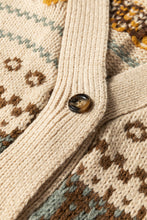 Load image into Gallery viewer, Khaki Western Pattern Knitted Button V Neck Cardigan Sweater
