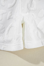 Cargar imagen en el visor de la galería, White Leopard Jacquard Quarter Zip Tee and Shorts Set