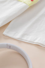 Load image into Gallery viewer, White Colorblock Star Patched Half Sleeve Oversized Tee