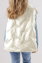Load image into Gallery viewer, White Quilted High Neck Zip Up Jacket Vest