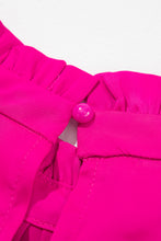 Cargar imagen en el visor de la galería, Bright Pink Pleated Mock Neck Frilled Trim Sleeveless Top