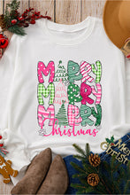 Load image into Gallery viewer, Beige MERRY Christmas Printed Drop Shoulder Pullover Sweatshirt