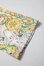 Load image into Gallery viewer, White Paisley Print Buttoned Knotted High Waist Midi Dress