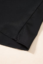 Load image into Gallery viewer, Black Contrast Applique Mesh Half Sleeve Blouse