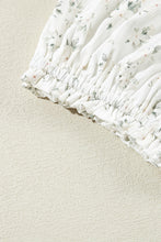 Load image into Gallery viewer, White Boho Floral Smocked Wide Leg Short Puff Sleeve Jumpsuit
