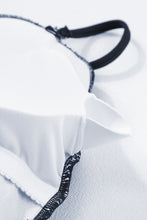 Load image into Gallery viewer, Navy Blue Ribbed Drawstring Sides Cutout One Piece Swimsuit