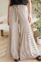 Cargar imagen en el visor de la galería, Smoke Gray Boho Lace Patchwork Wide Leg High Waist Pants