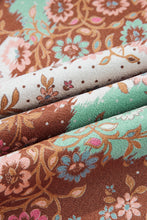 Load image into Gallery viewer, Khaki Vintage Floral Printed Sherpa Lined Hooded Jacket