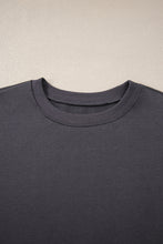 Load image into Gallery viewer, Dark Grey Varsity Striped Detail Drop Shoulder Oversized Sweatshirt