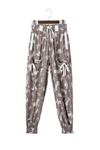Cargar imagen en el visor de la galería, Khaki Western Cactus Cowgirl Hat Boot Printed Vintage Drawstring Jogger Pants
