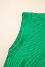 Load image into Gallery viewer, Bright Green Textured Short Sleeve Half Zip Drawstring Waist Romper