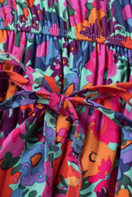 Load image into Gallery viewer, Blue Floral Print V Neck Wrap Split Maxi Dress