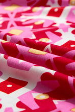 Load image into Gallery viewer, Sachet Pink Geometric Print Long Sleeve Top and Drawstring Shorts Set