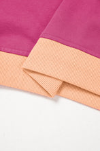 Cargar imagen en el visor de la galería, Rose Red Color Contrast Loose Pullover and Lace-up Waist Skort Set