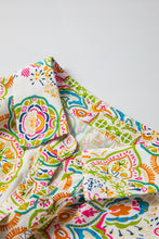 Load image into Gallery viewer, White Paisley Print Buttoned Knotted High Waist Midi Dress