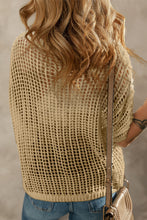 Load image into Gallery viewer, Light French Beige Crochet Flower Hollow-out Sweater T Shirt