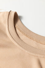 Load image into Gallery viewer, Oatmeal Varsity Striped Detail Crewneck Pullover Elastic Sweatpants 2pcs Outfit