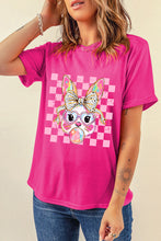 Cargar imagen en el visor de la galería, Rose Red Plaid Bubble Gum Rabbit Graphic Eater T Shirt