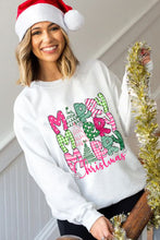 Load image into Gallery viewer, Beige MERRY Christmas Printed Drop Shoulder Pullover Sweatshirt