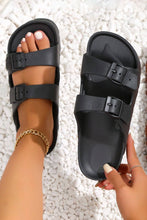 Cargar imagen en el visor de la galería, Black Double-buckle EVA Slippers