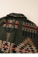 Load image into Gallery viewer, Green Aztec Print Flap Pockets Long Sleeve Shacket