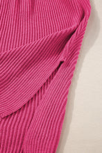 Load image into Gallery viewer, Rose Red Short Sleeve Side Slit Oversized Sweater