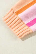 Load image into Gallery viewer, Multicolour Gradient Striped Ribbed Edge Loose Sweater