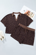 Cargar imagen en el visor de la galería, Brown Plus Size Leopard Short Set