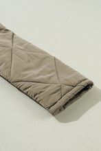 Load image into Gallery viewer, Jungle Green Teddy Collar Flap Pockets Quilted Puffer Jacket