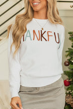 Load image into Gallery viewer, White Thankful Ivory Embroidered Sweater