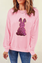 Load image into Gallery viewer, Pink Cheetah Easter Rabbit Graphic Sweatshirt