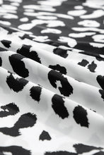 Load image into Gallery viewer, Black Plus Size Contrast Leopard Half Sleeve Blouse