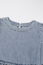 Load image into Gallery viewer, Beau Blue Light Wash High Waist Loose Fit Denim Mini Dress