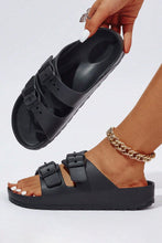 Cargar imagen en el visor de la galería, Black Double-buckle EVA Slippers