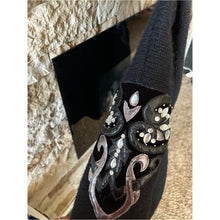 Load image into Gallery viewer, IB Diffusion Black Bling Embroidered Embellished Cardigan 80s Vintage Retro