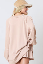 Cargar imagen en el visor de la galería, Jet Stream Corded Lantern Sleeve Top High Waist Ruffled Mini Skirt Set