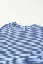 Load image into Gallery viewer, Sky Blue Stripe Patchwork Pleated High Waist Loose Mini Dress