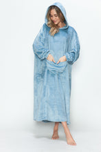 Load image into Gallery viewer, Double Take Full Size Pocketed Hooded Midi Lounge Dress