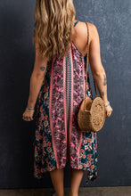 Cargar imagen en el visor de la galería, Pink Bohemian Floral Patchwork Print Long Sundress