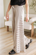 Cargar imagen en el visor de la galería, Smoke Gray Boho Lace Patchwork Wide Leg High Waist Pants