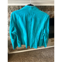 Load image into Gallery viewer, Vintage Metrostyle 100% Genuine Leather Teal Blazer & High-Waist Pants Set