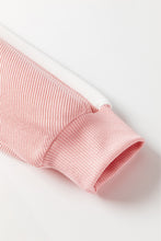 Cargar imagen en el visor de la galería, Pink Colorblock Ribbed Collared Oversized Sweatshirt
