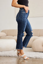 Cargar imagen en el visor de la galería, RFM Crop Dylan Full Size Tummy Control Distressed High Waist Raw Hem Jeans